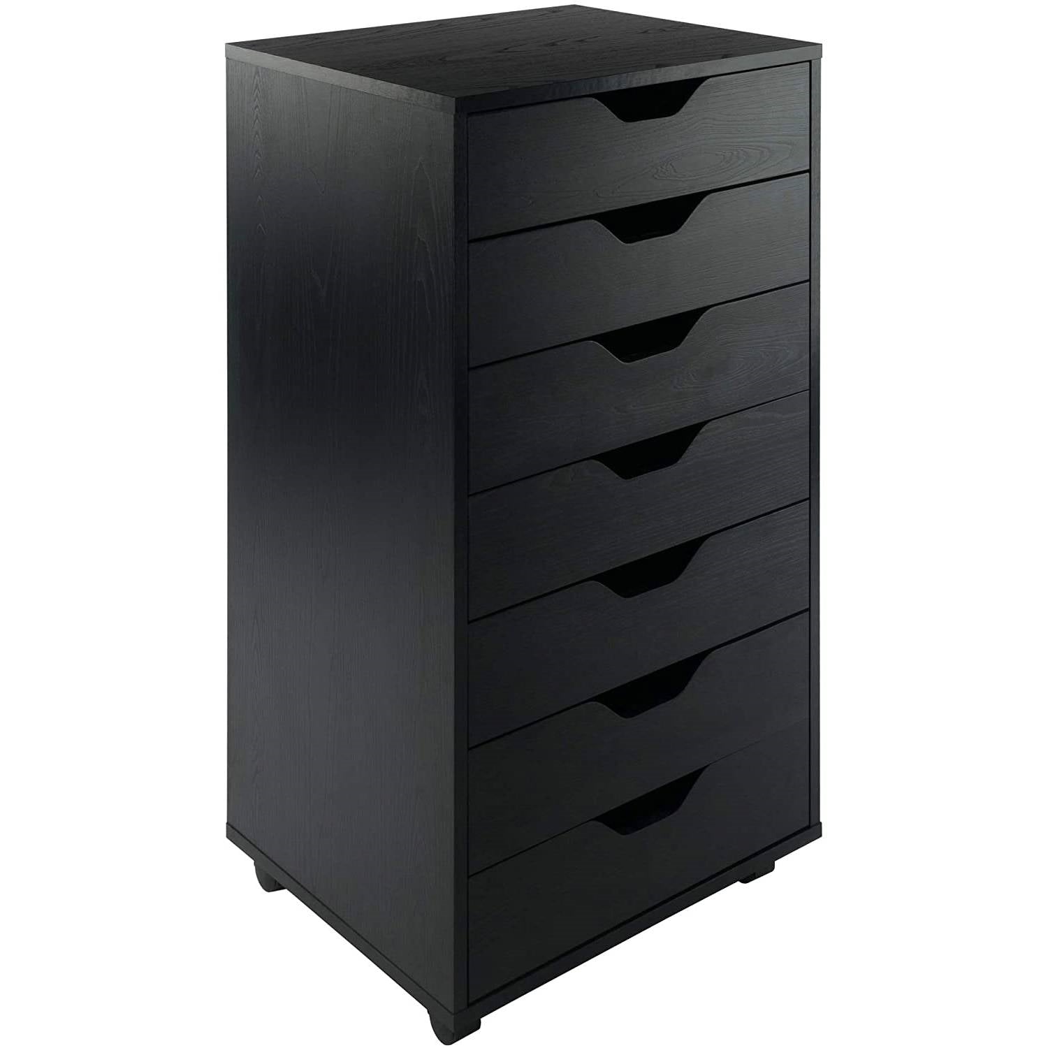Scandinavian 7-Drawer Storage Cabinet – Black Finish