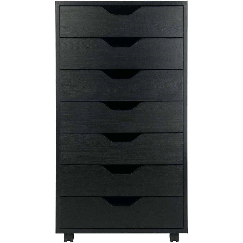 Scandinavian 7-Drawer Storage Cabinet – Black Finish