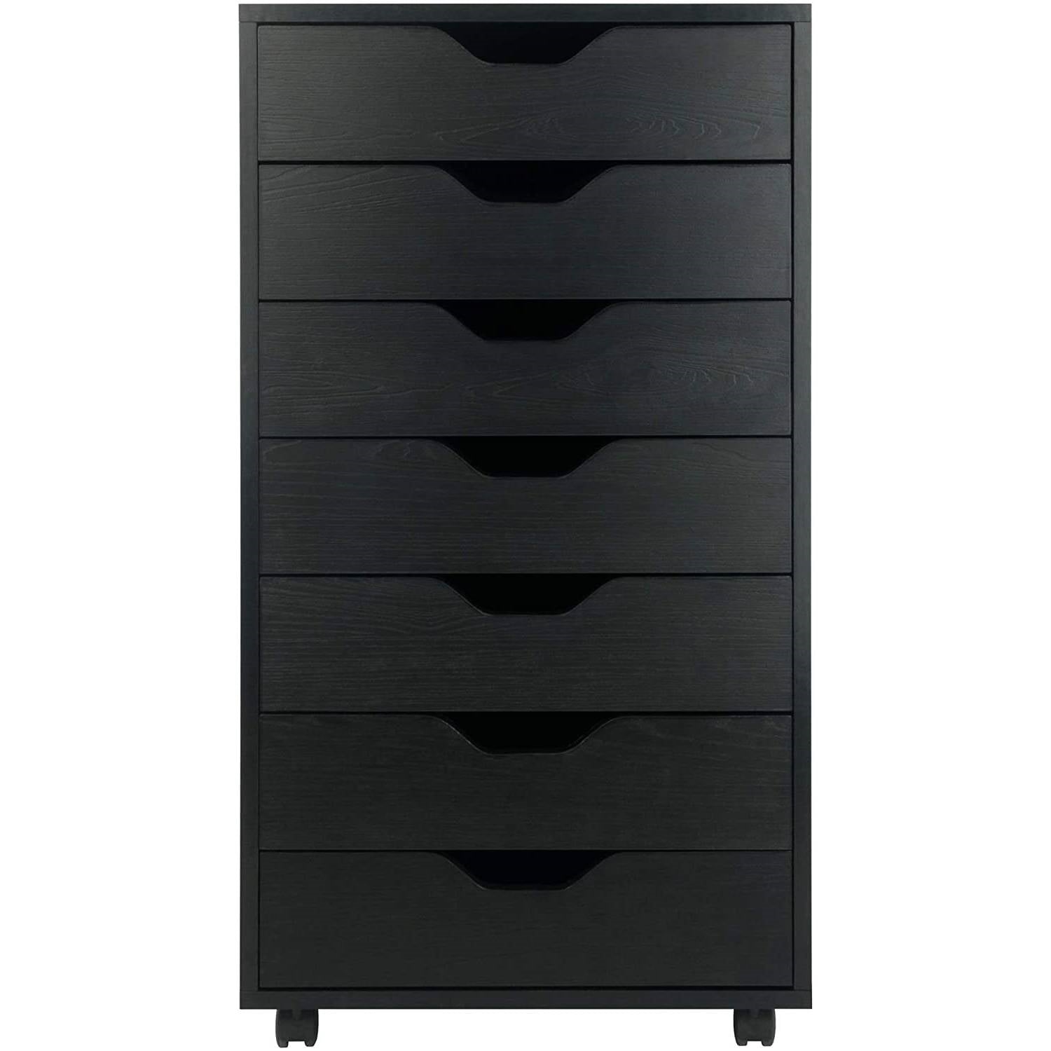 Scandinavian 7-Drawer Storage Cabinet – Black Finish