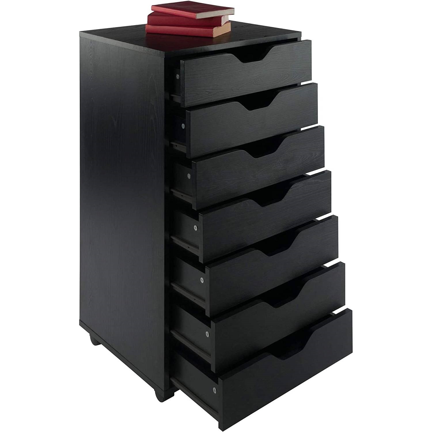 Scandinavian 7-Drawer Storage Cabinet – Black Finish
