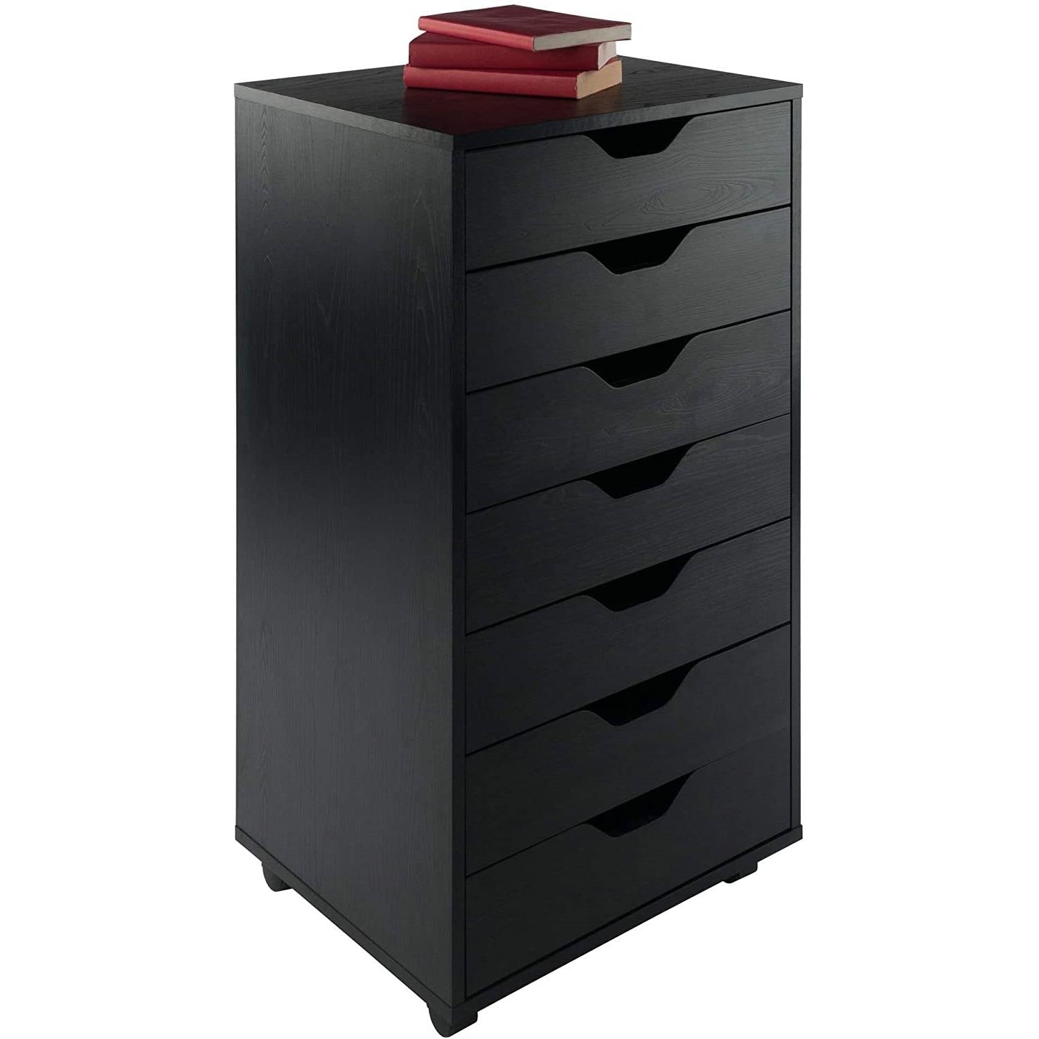 Scandinavian 7-Drawer Storage Cabinet – Black Finish