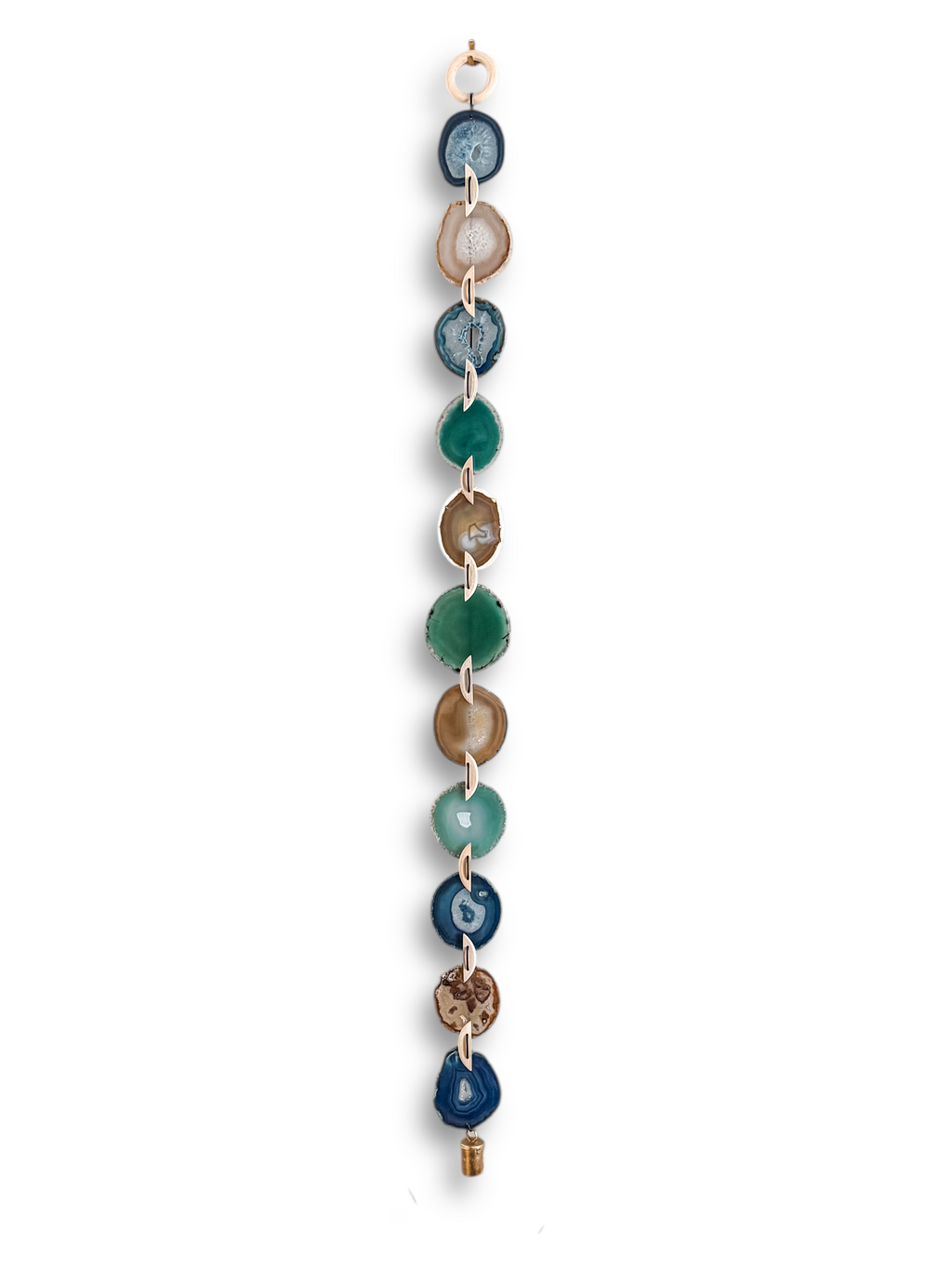 48" Coastal Calm Agate Wall Hanging – 11 Slice Handcrafted Natural Garland Wall Art