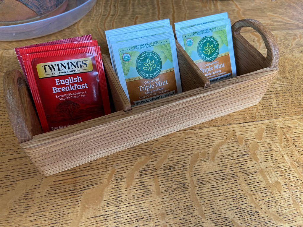 Hand-made tea caddy made from White Oak.