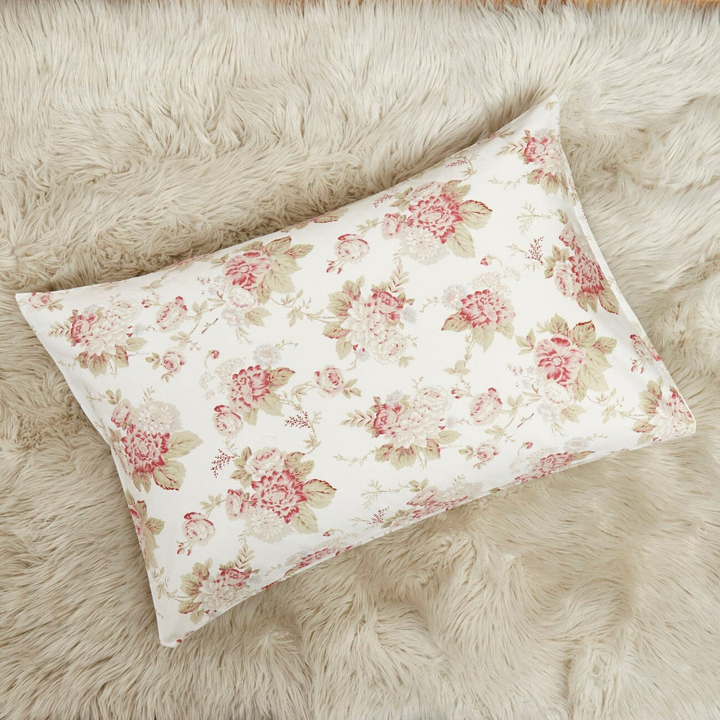 Hint of Mint Cottage Floral Cotton Flat Sheet Set – With Pillowcase (3036)