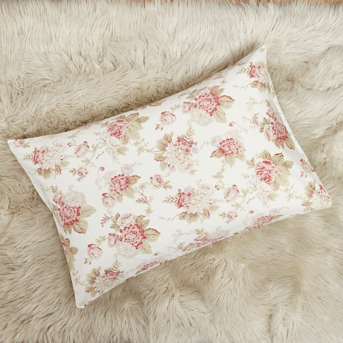 Hint of Mint Cottage Floral Cotton Flat Sheet Set – With Pillowcase (3036)
