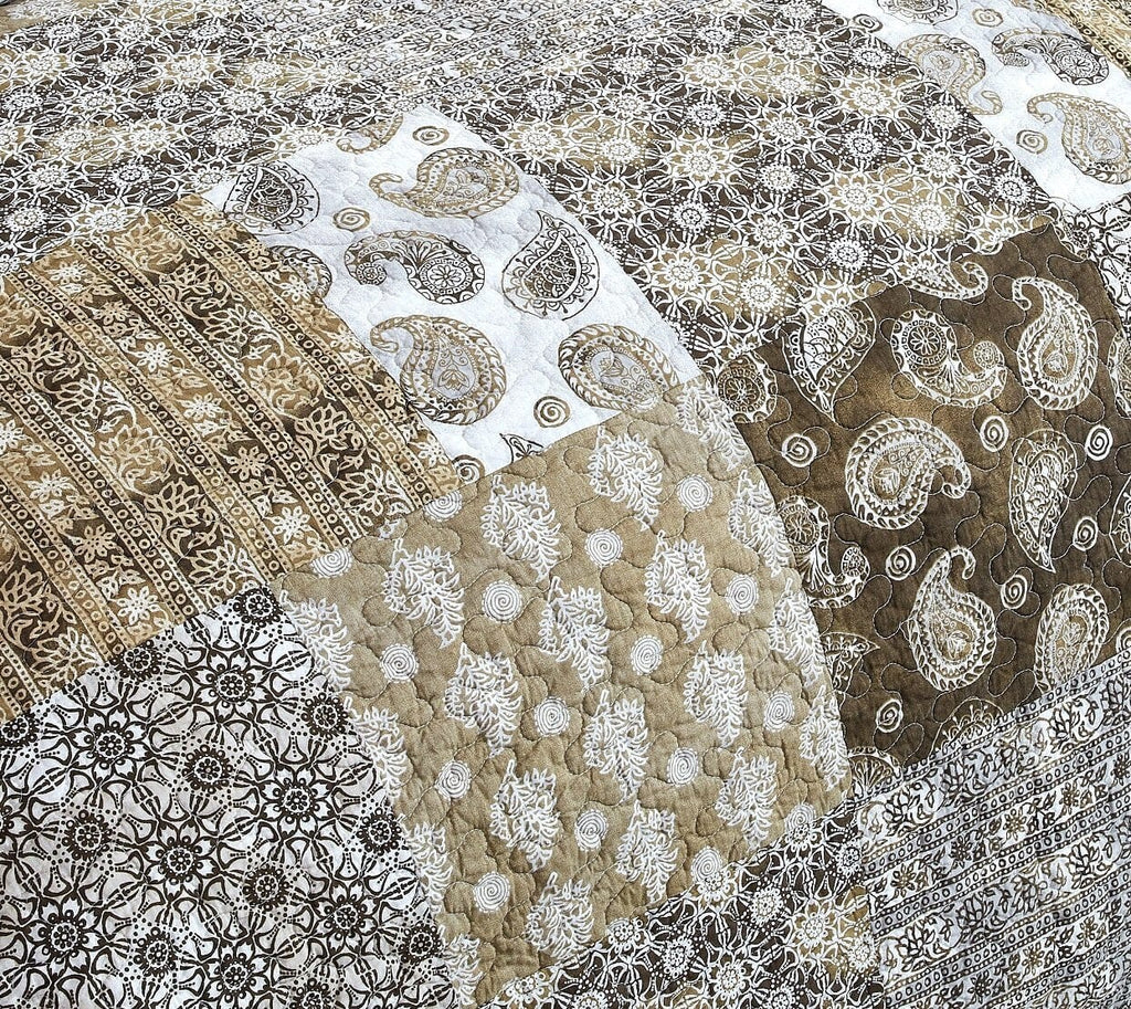 Bohemian Paisley Bed in a Bag Set – Olive Brown Floral (JHW885)