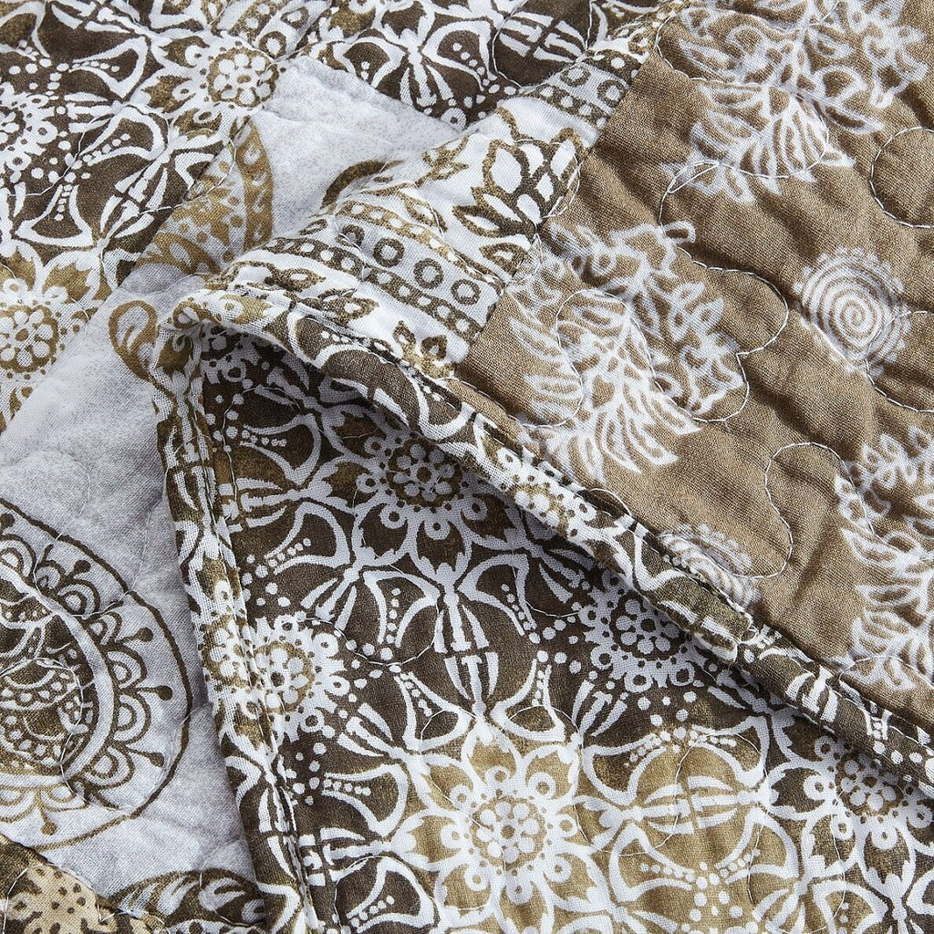 Bohemian Paisley Bed in a Bag Set – Olive Brown Floral (JHW885)