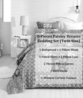 Bohemian Paisley Bed in a Bag Set – Olive Brown Floral (JHW885)