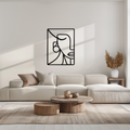 Abstract Face Metal Wall Art – Modern Minimalist Steel Decor