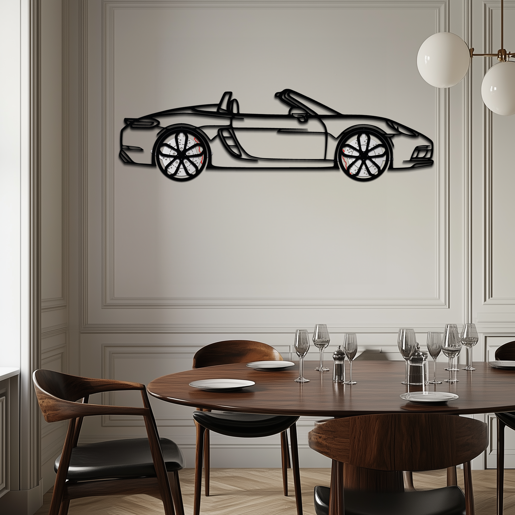 Porsche 718 Boxster GTS Metal Wall Art – Rotating Wheels