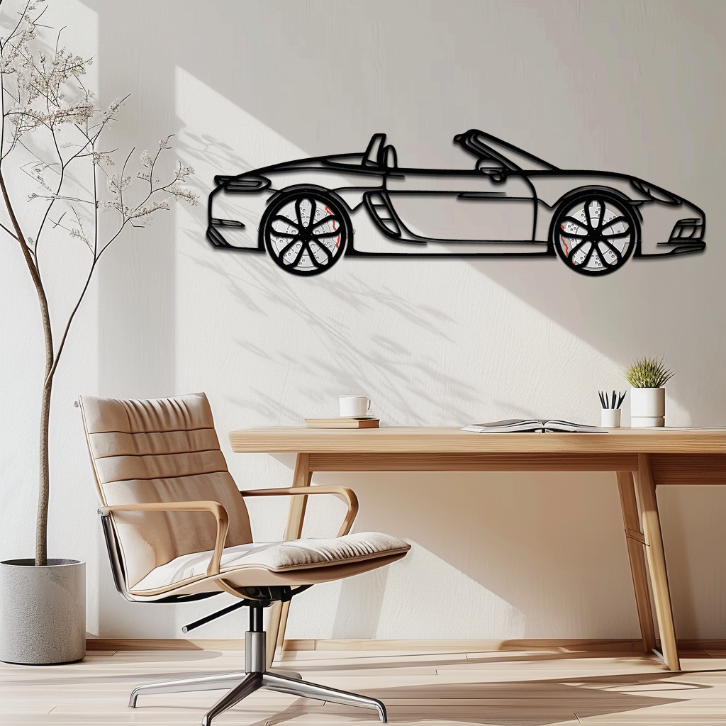 Porsche 718 Boxster GTS Metal Wall Art – Rotating Wheels