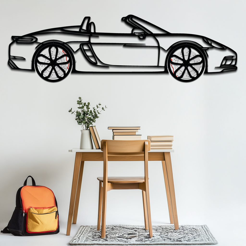 Porsche 718 Boxster GTS Metal Wall Art – Rotating Wheels