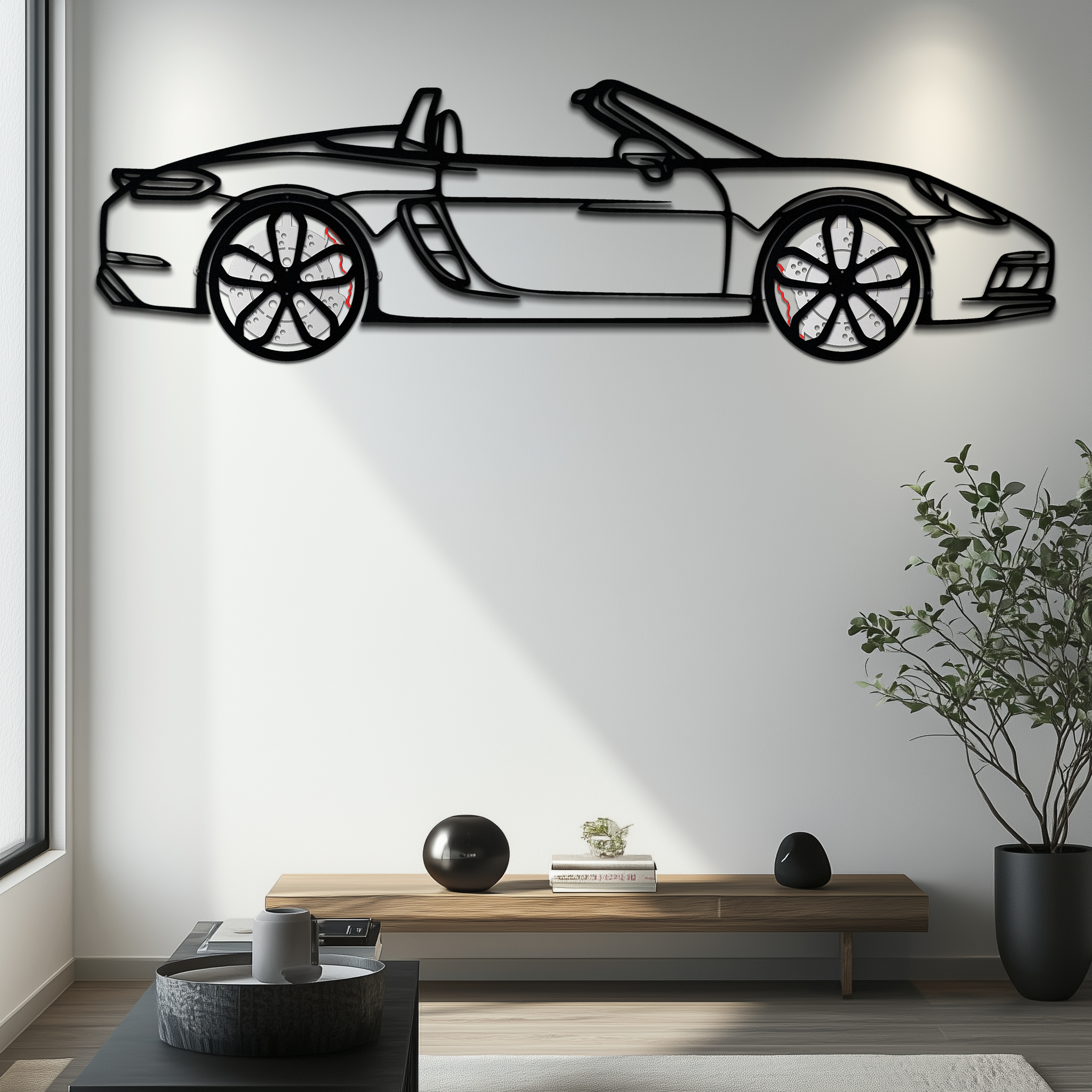 Porsche 718 Boxster GTS Metal Wall Art – Rotating Wheels