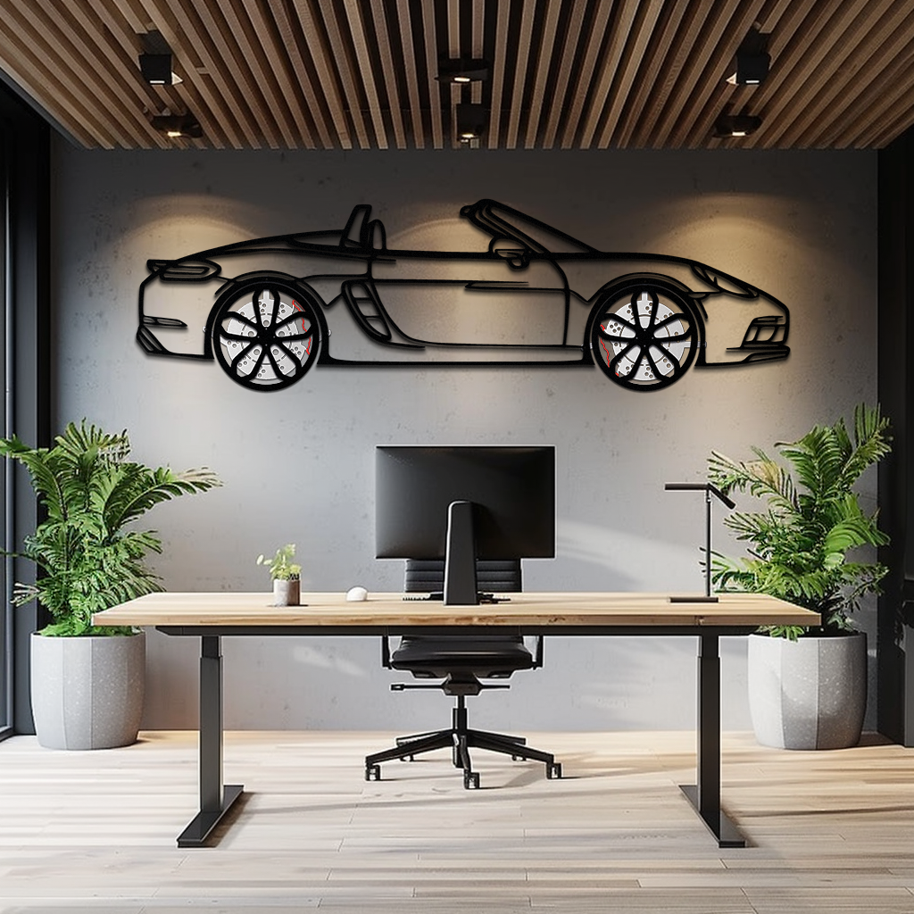 Porsche 718 Boxster GTS Metal Wall Art – Rotating Wheels