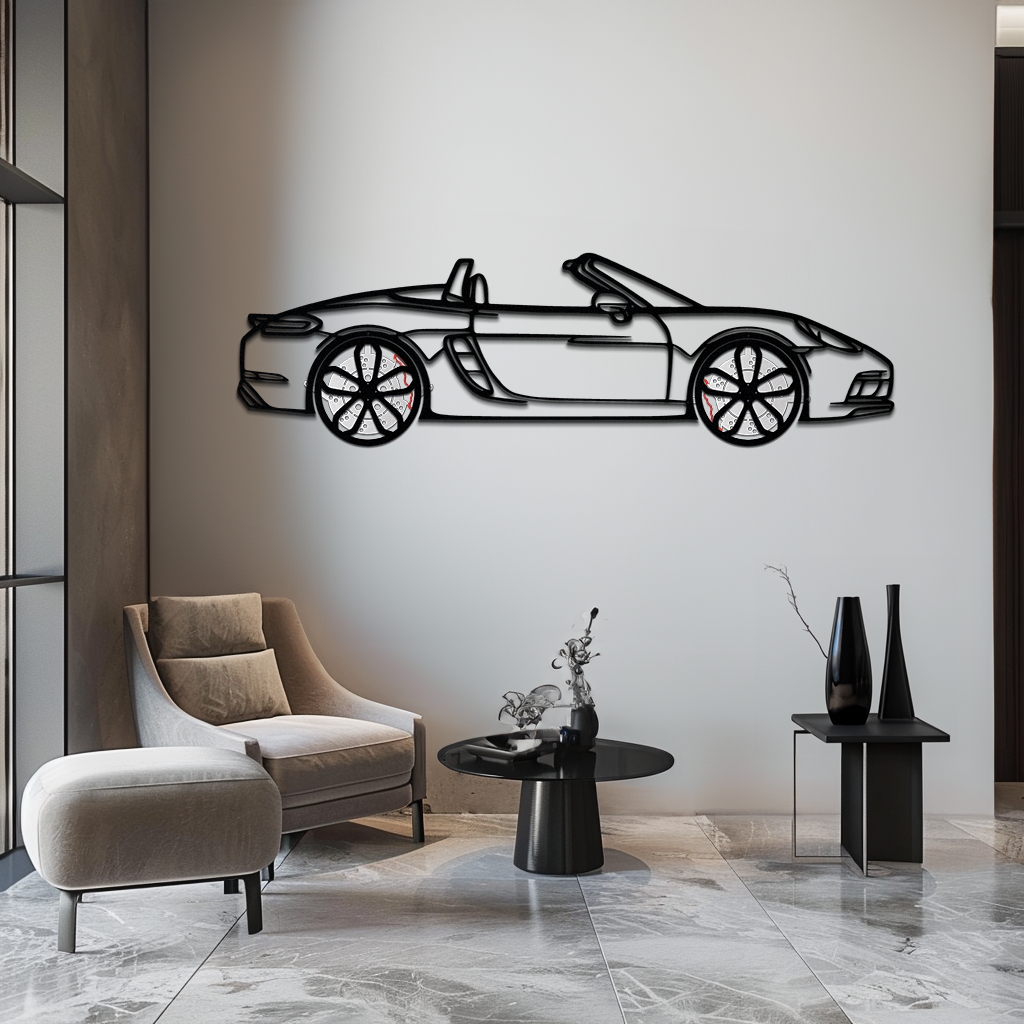Porsche 718 Boxster GTS Metal Wall Art – Rotating Wheels