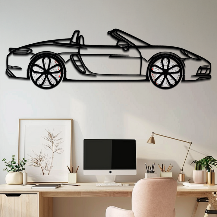 Porsche 718 Boxster GTS Metal Wall Art – Rotating Wheels