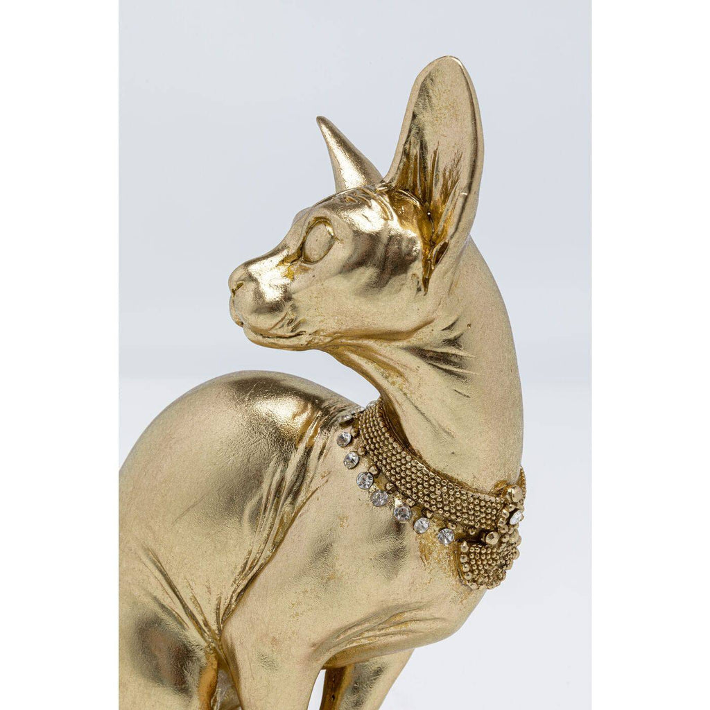 Deco Figurine Sitting Cat Audrey Gold 27cm