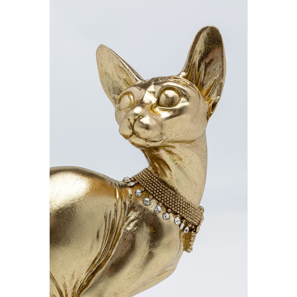 Deco Figurine Sitting Cat Audrey Gold 27cm