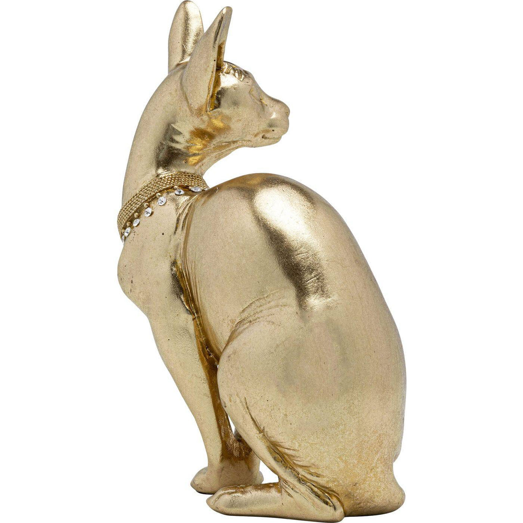 Deco Figurine Sitting Cat Audrey Gold 27cm