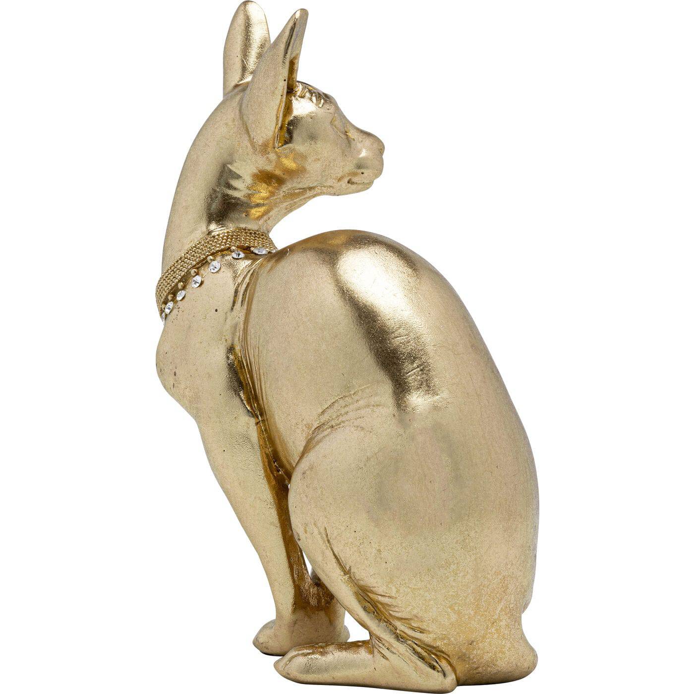 Deco Figurine Sitting Cat Audrey Gold 27cm