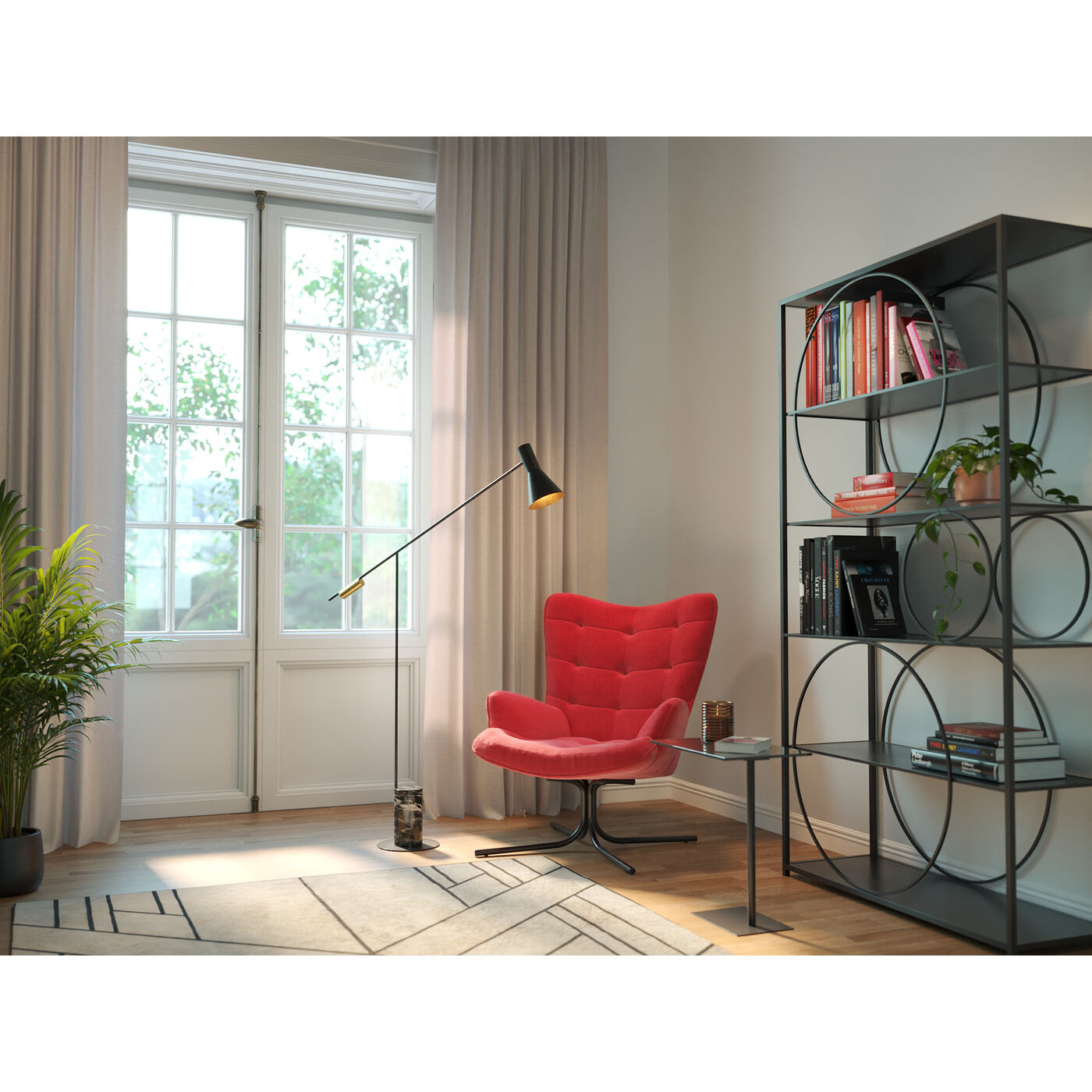 Shelf Circle Black 100x200cm