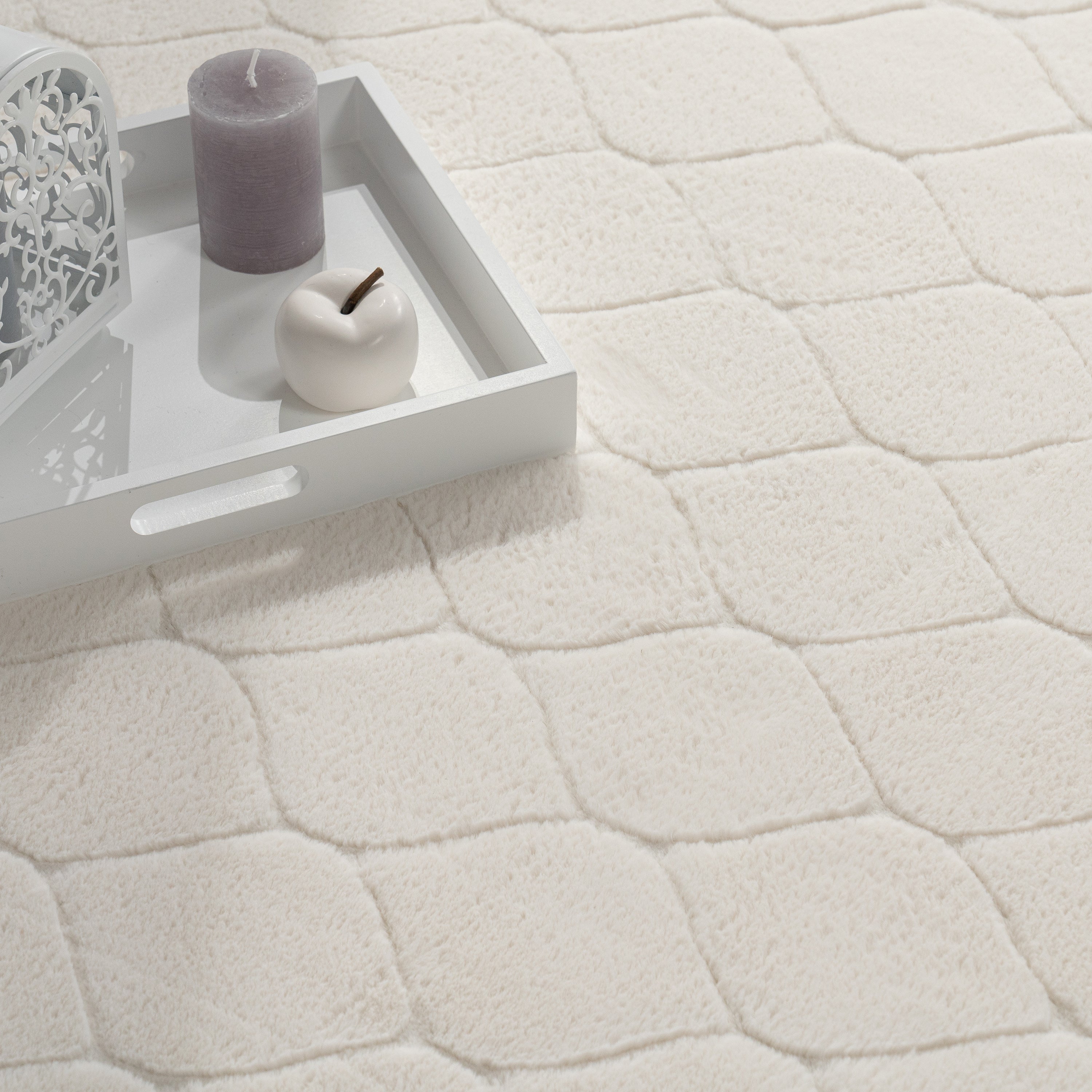 Soft Washable Area Rug Aspen with Moroccan Pattern
