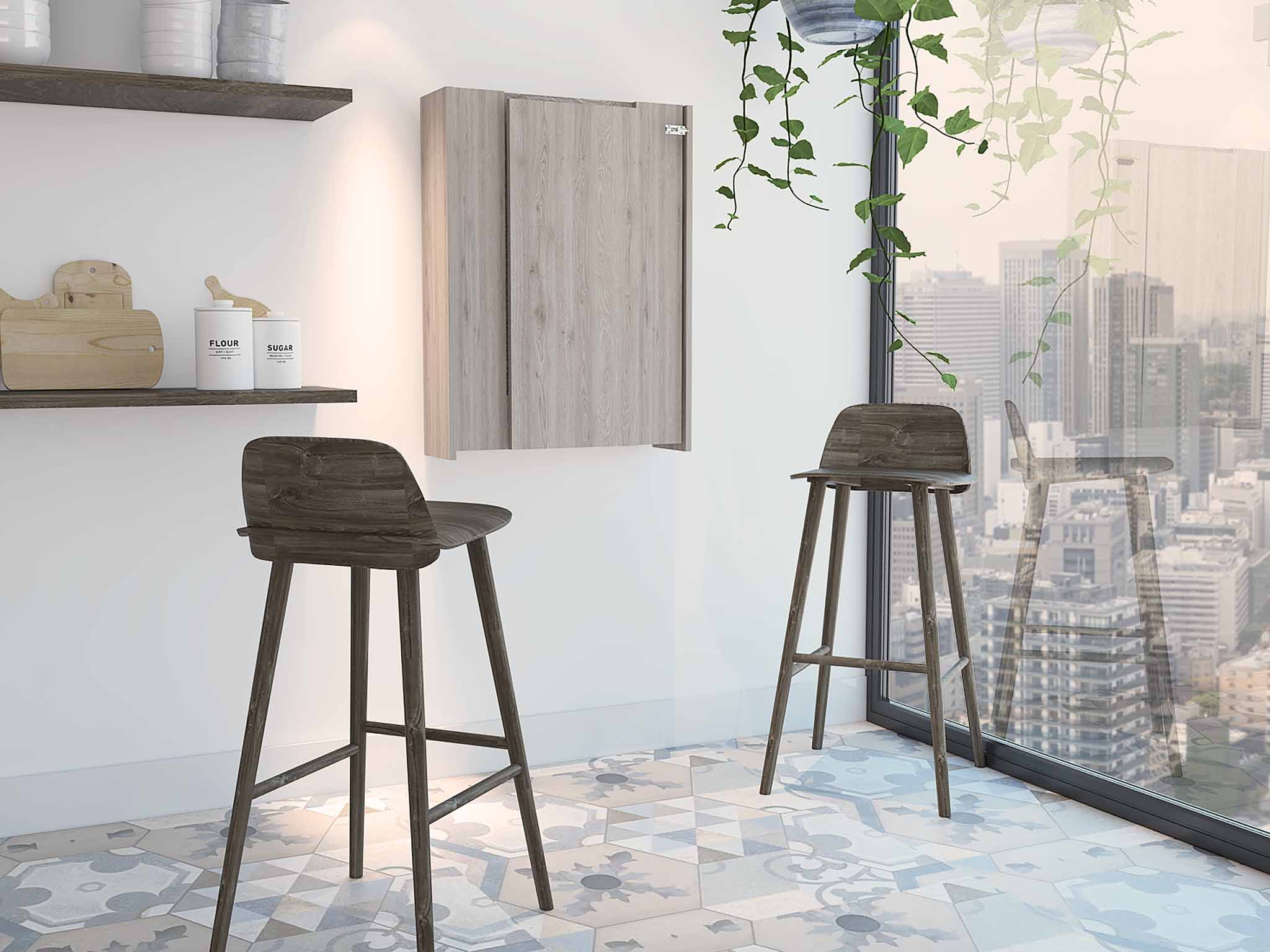 Dalton Foldable Desk, One Shelf With Divisions by FM FURNITURE