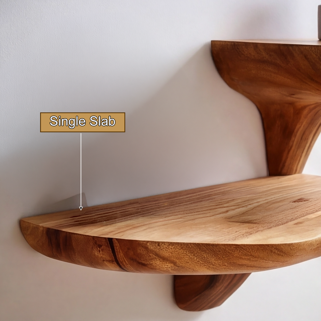 Norvyn Mushroom Solid Wood Floating Shelf SPA187695