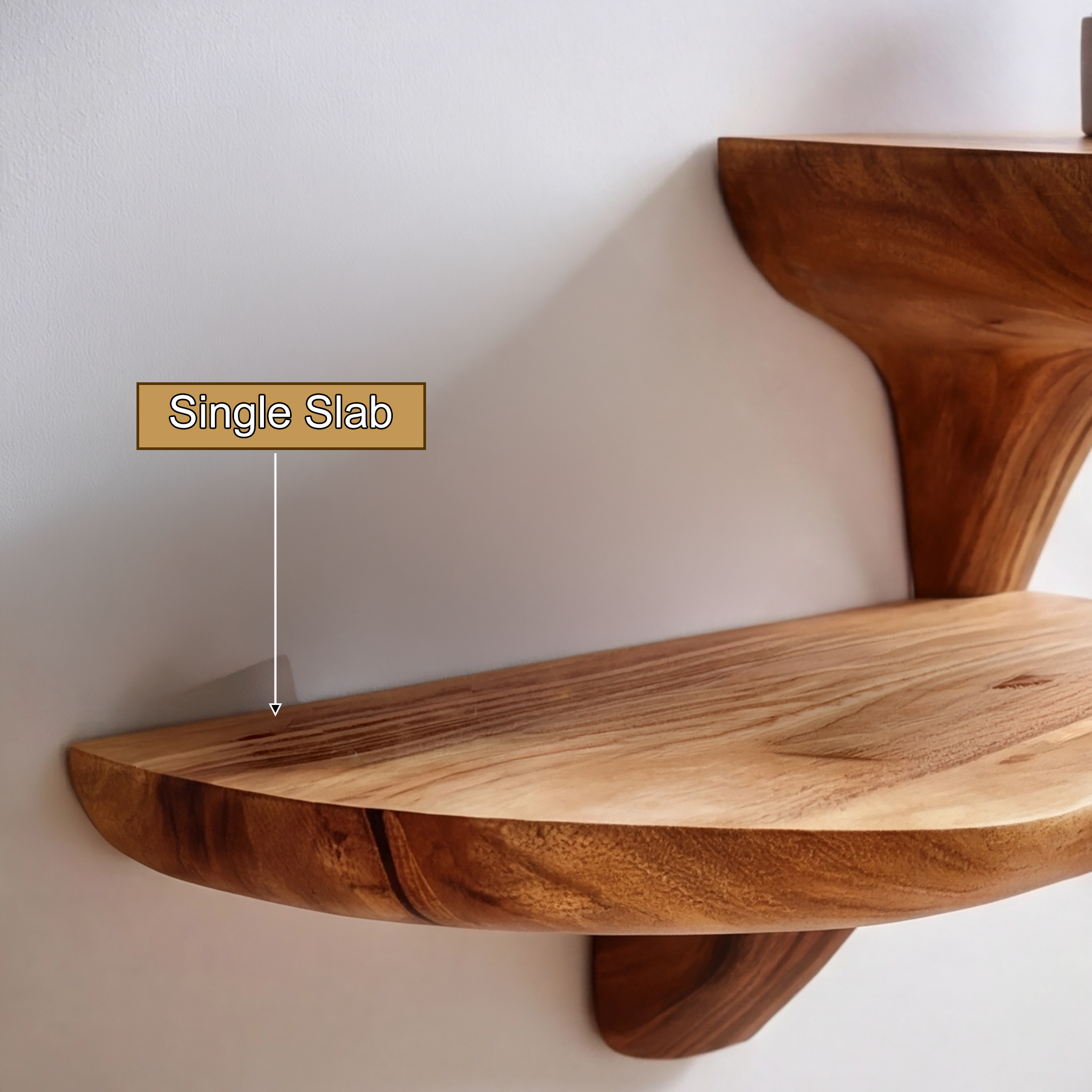 Norvyn Mushroom Solid Wood Floating Shelf SPA187695