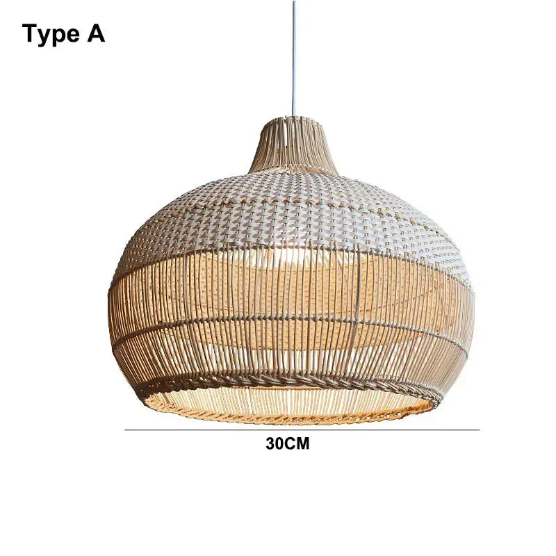 Nordic Gyro Rattan Pendant Light – Handmade Kitchen & Dining Decor