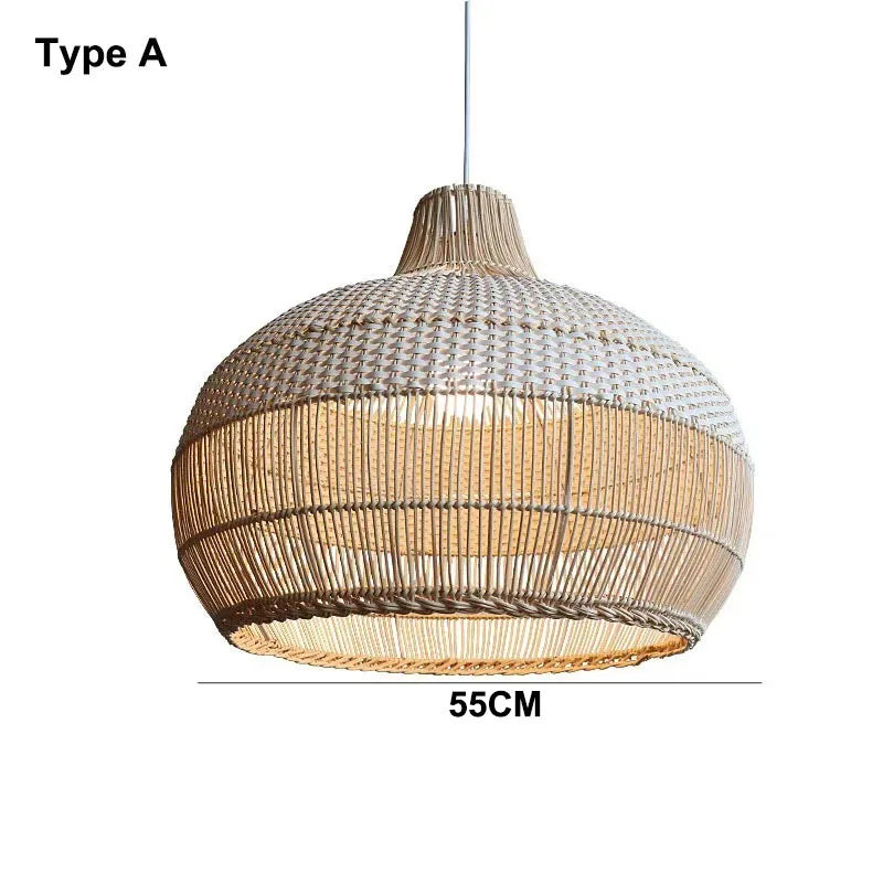 Nordic Gyro Rattan Pendant Light – Handmade Kitchen & Dining Decor