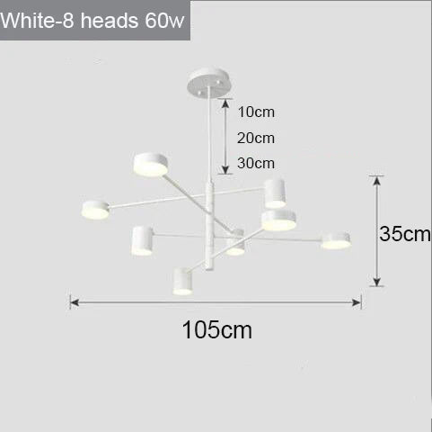 Swivel LED Chandelier – Sleek Black Pendant Light for Home