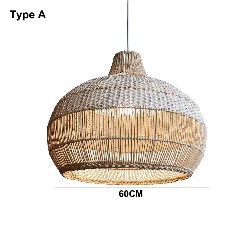 Nordic Gyro Rattan Pendant Light – Handmade Kitchen & Dining Decor