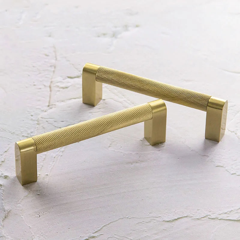 Gold Knurled Cabinet Handles – Textured Furniture Door Knobs and Wardrobe Pulls