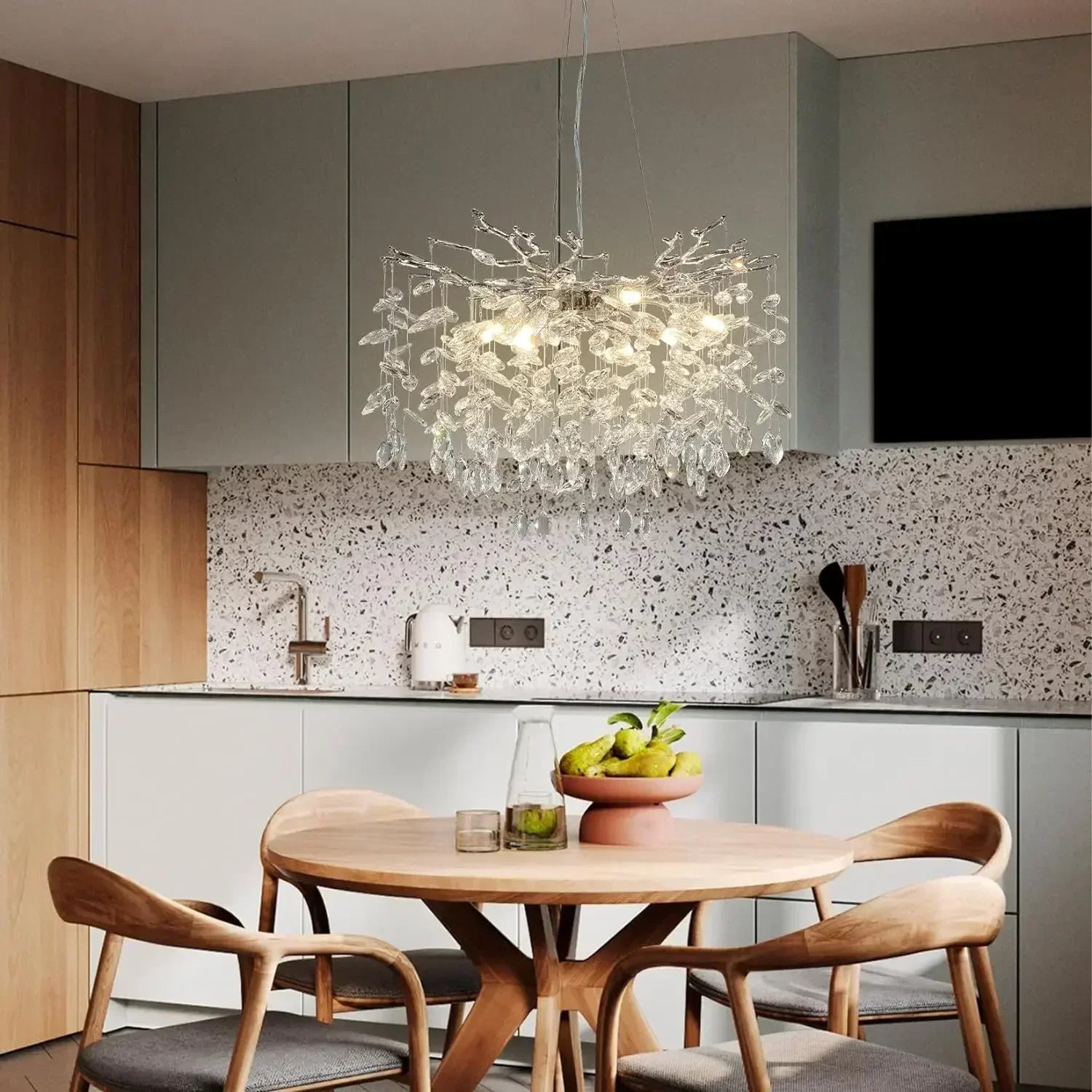 Crystal Chandelier Round Ceiling Fixture