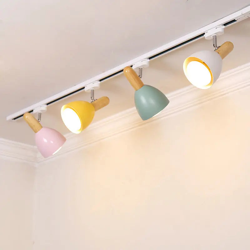 15W Modern Nordic Wooden LED Track Light - Ceiling Spotlight