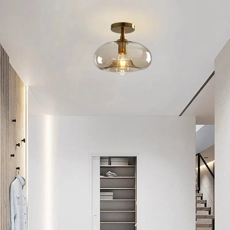 This simple glass pendent looks great in Dorothy's Kitchen Window. Now about you?Modern LED Glass Ceiling light Minimalist Cloakroom Balcony Bedroom Dining Room Lighting Hallway Lamp Indoor lighting