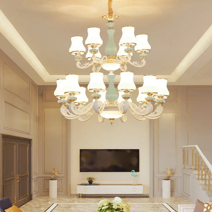 Elegant European-Style Duplex Building Chandelier - Ideal for Villa Living Rooms, Grand Halls, and Stairwells
