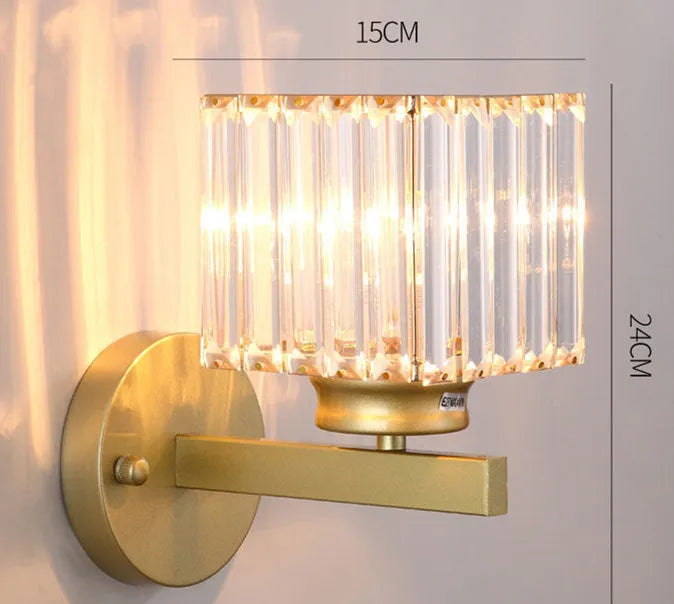 New Modern Simple Bedroom Bedside Lamp - Crystal Wall Lamp for Eye Protection in Living Rooms, Studies, Corridors, and Stairwells