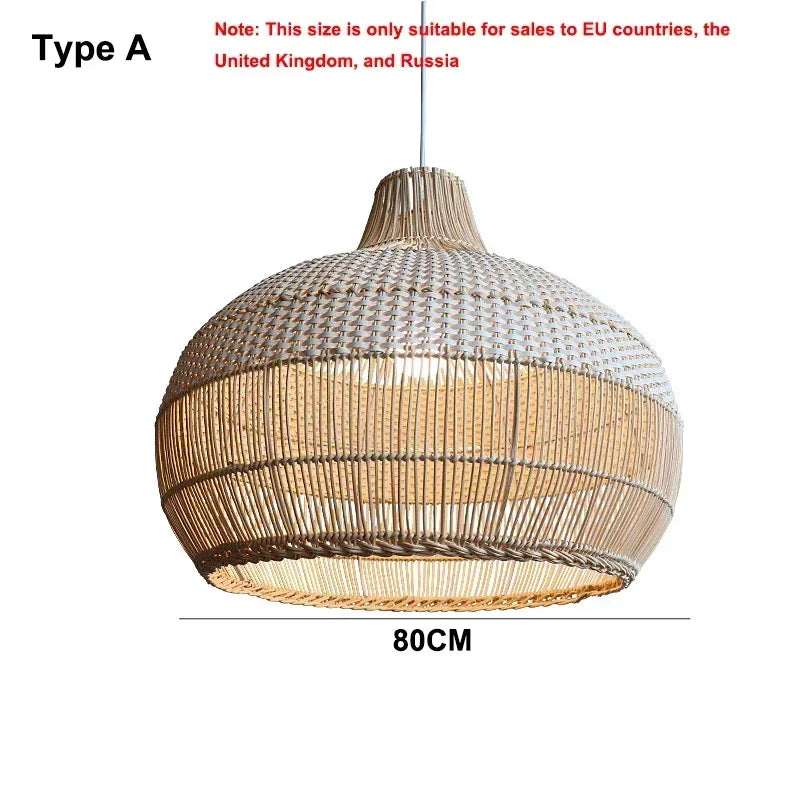 Nordic Gyro Rattan Pendant Light – Handmade Kitchen & Dining Decor