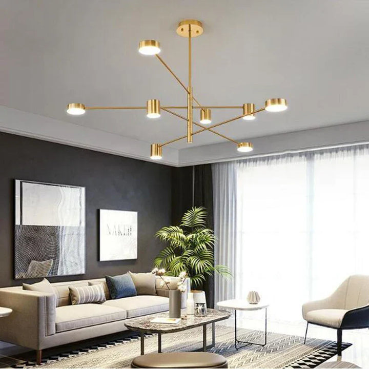 Swivel LED Chandelier – Sleek Black Pendant Light for Home