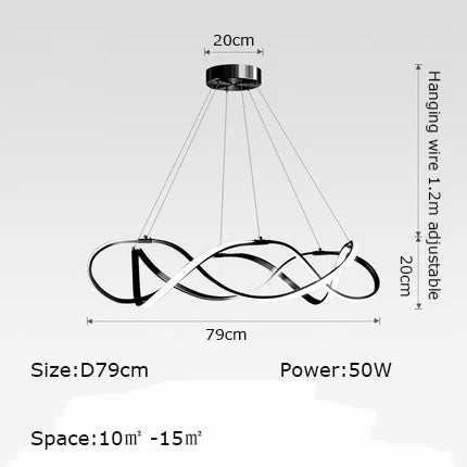 Modern LED Round Pendant Lamplight - Modern Large Chandelier in Gold