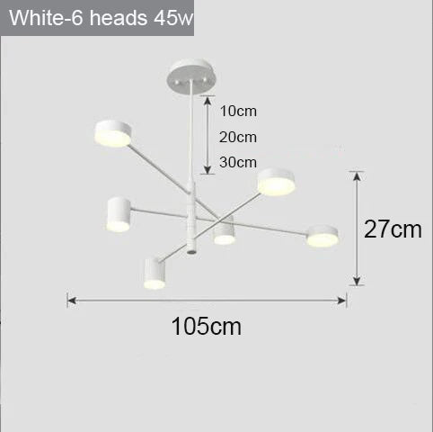 Swivel LED Chandelier – Sleek Black Pendant Light for Home