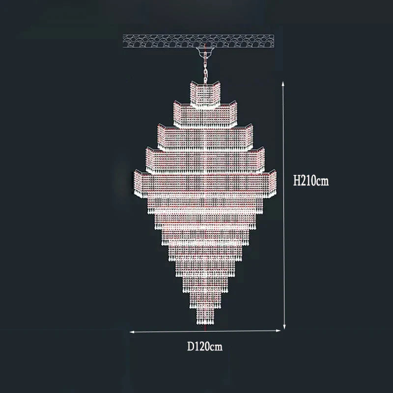 Modern Luxury Long Chandelier - Opulent Illumination for Staircases, Villa Lobbies, High Ceilings, and Grand Spaces
