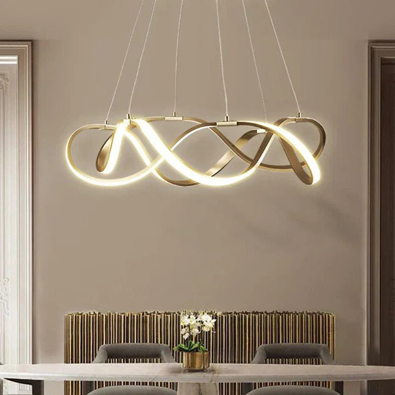 Modern LED Round Pendant Lamplight - Modern Large Chandelier in Gold