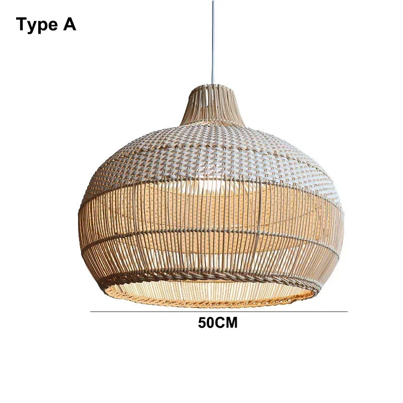 Nordic Gyro Rattan Pendant Light – Handmade Kitchen & Dining Decor