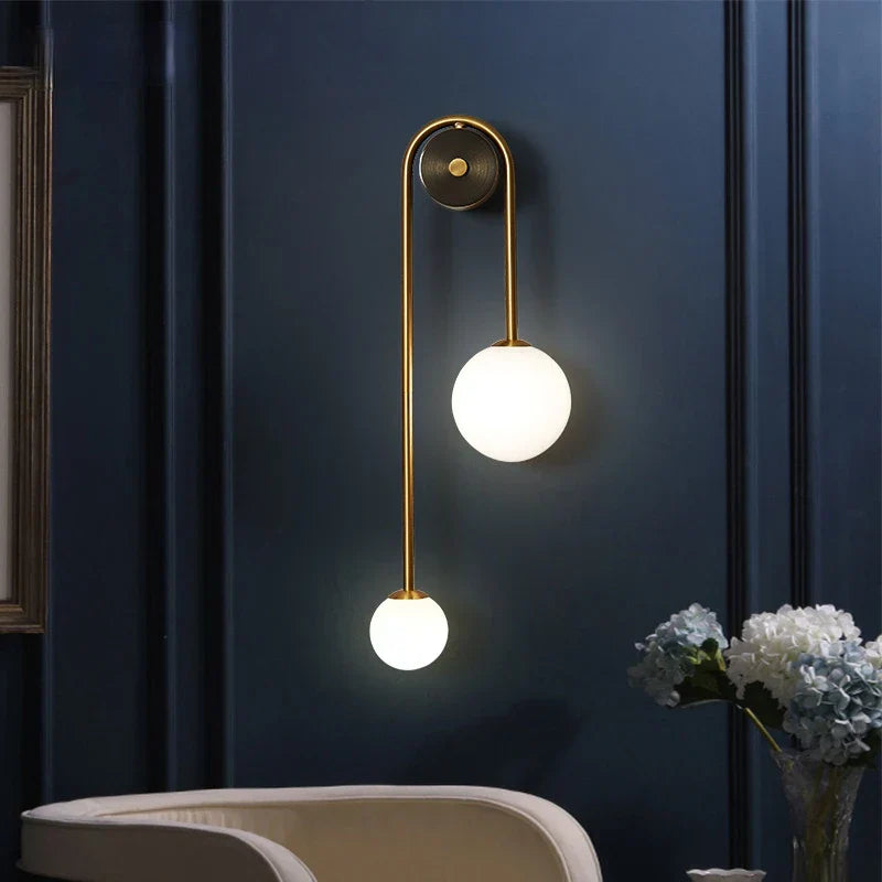 Elegant Modern Wall Lamp – Glass Ball LED Gold Sconce