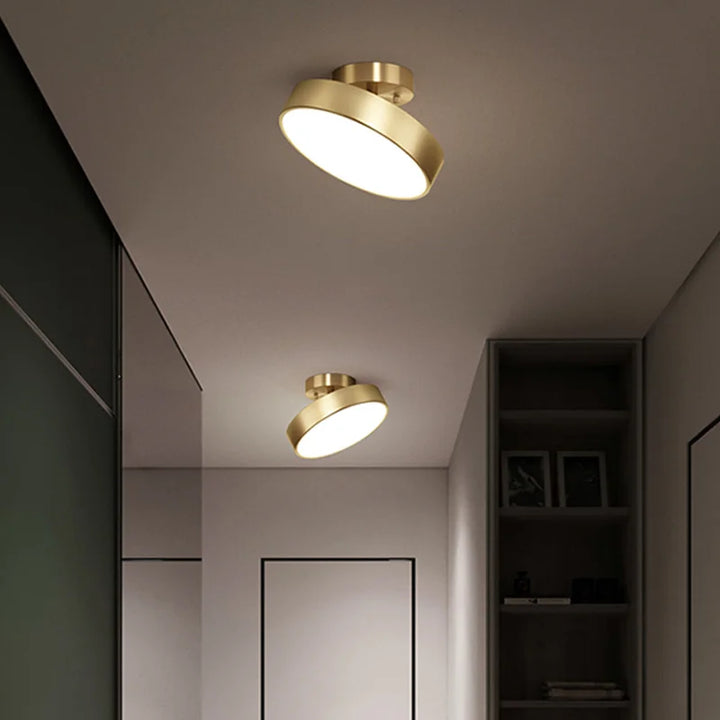 Modern LED Ceiling Chandelier – Adjustable Brass Lighting for Home