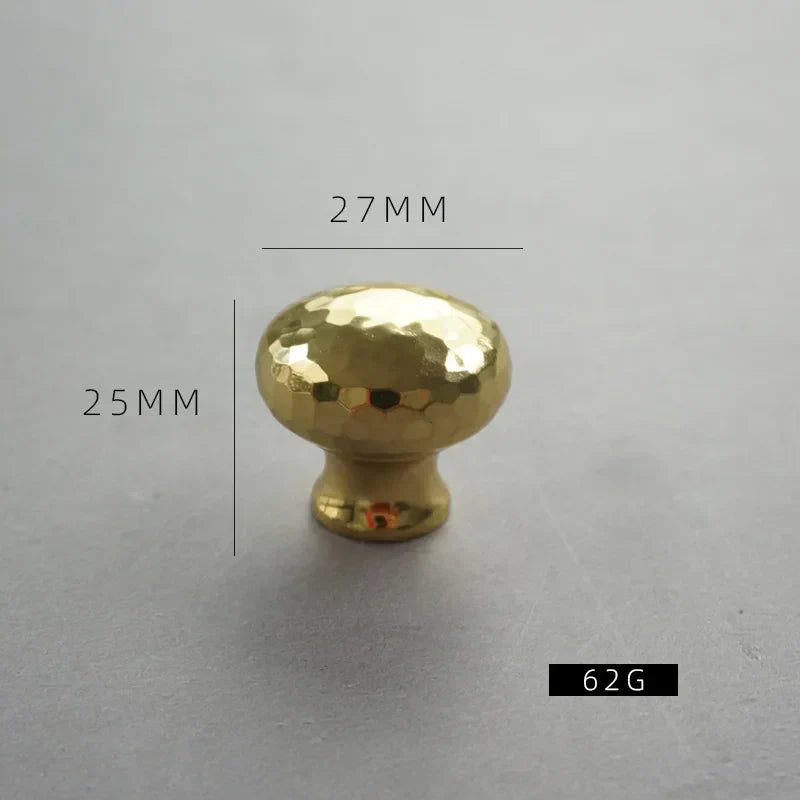 Nordic Handmade Brass Hammered Cabinet Handles – High-End Pulls for Drawers, Wardrobes, and Kitchen Furniture