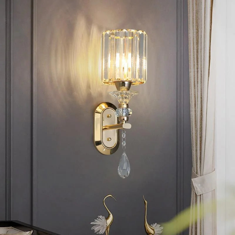 New Modern Simple Bedroom Bedside Lamp - Crystal Wall Lamp for Eye Protection in Living Rooms, Studies, Corridors, and Stairwells